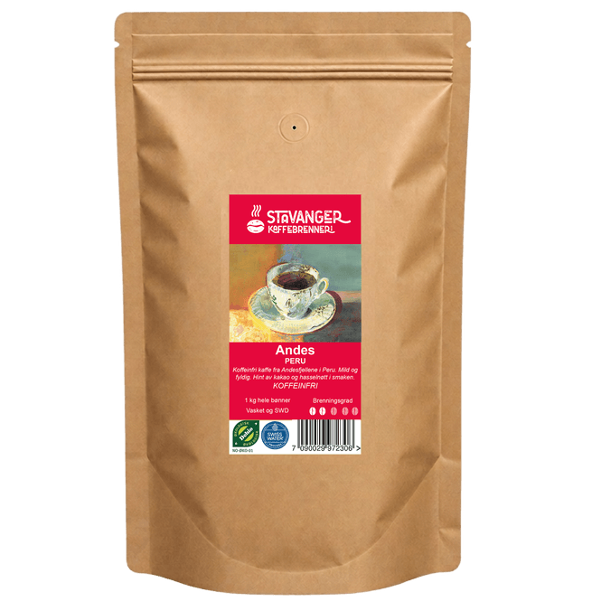 Hovedbilde Peru Andes koffeinfri, 1kg økologisk og Fairtrade