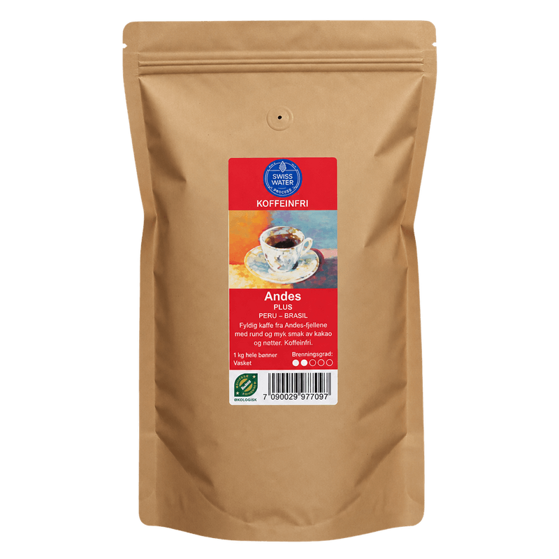 Peru Andes koffeinfri, 1kg økologisk og Fairtrade